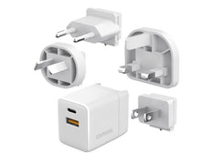 Load image into Gallery viewer, Comsol 2 Port USBA & USBC 35W World Wide Travel Wall Charger - AC35TW