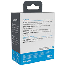 Load image into Gallery viewer, Comsol 45W USB-C Fast Charging Wall Charger White - AC45CW