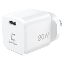 Load image into Gallery viewer, Comsol 20W USB-C Wall Charger & 1.2m USBC to USBC Cable Combo Kit - CCK01F1