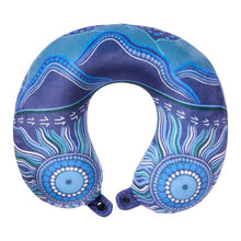 Load image into Gallery viewer, Korjo Memory Foam Pillow - Indigenous Design -"Home Country". Ideal for Travel on Planes, Trains, Buses.