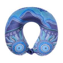 Load image into Gallery viewer, Korjo Memory Foam Pillow - Indigenous Design -"Home Country". Ideal for Travel on Planes, Trains, Buses.