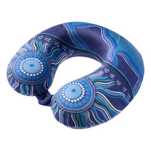 Load image into Gallery viewer, Korjo Memory Foam Pillow - Indigenous Design -"Home Country". Ideal for Travel on Planes, Trains, Buses.