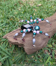 Load image into Gallery viewer, Hand Crafted Beaded Spider with Polished Stone, Glass & Acrylic Beads