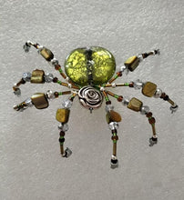 Load image into Gallery viewer, Hand Crafted Beaded Spider with Gem Stone, Glass & Metallic Beads