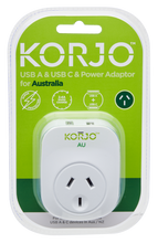 Load image into Gallery viewer, Korjo USB A+C & Power Adaptor for Australia - USBACAU