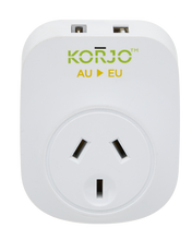 Load image into Gallery viewer, Korjo USB A+C & Power Adaptor for Europe - USBACEU