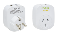 Load image into Gallery viewer, Korjo USB A+C & Power Adaptor for Europe - USBACEU