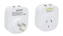 Load image into Gallery viewer, Korjo USB A+C & Power Adaptor for USA - USBACUS