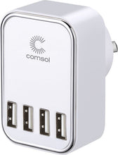 Load image into Gallery viewer, Comsol 22W 4 PORT USB-A Wall Charger White - WC445WH