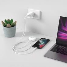 Load image into Gallery viewer, Comsol Dual Port USB-C & USB-A Wall Charger 30W White - WCCA301W