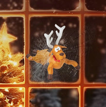 Load image into Gallery viewer, Crashing Santa/Reindeer Christmas Window Decorations