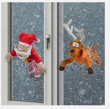 Load image into Gallery viewer, Crashing Santa/Reindeer Christmas Window Decorations