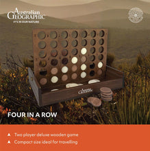 Load image into Gallery viewer, Wooden 'Four in a Row' game set by Australian Geographic with scenic background