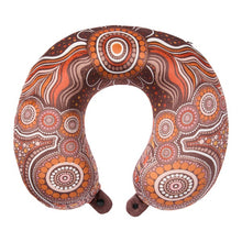 Load image into Gallery viewer, Korjo Memory Foam Pillow - Indigenous Design -"Guiding Our Way". Ideal for Travel on Planes, Trains, Buses.