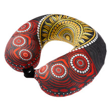 Load image into Gallery viewer, Korjo Memory Foam Pillow - Indigenous Design -"Our Flag". Ideal for Travel on Planes, Trains, Buses.