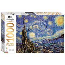 Load image into Gallery viewer, Mindbogglers Gold 1000pc Jigsaw Puzzle Starry Night by Van Gogh