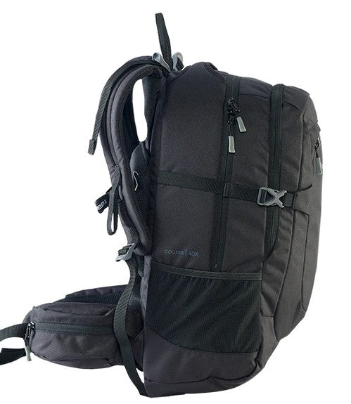 Caribee College X Tend 40L Black Back Pack Great for School Uni Work HOME TRAVEL STORE