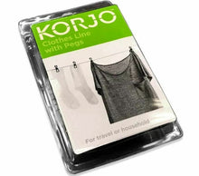 Load image into Gallery viewer, Korjo Clothes Line with Pegs - For Travel or Household Use - CLP27