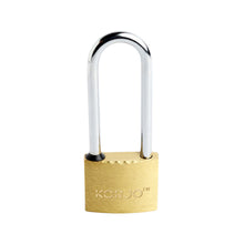 Load image into Gallery viewer, Korjo 40mm High Security Long Shackle Brass Pad Lock - Keyed - L40L