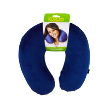 Load image into Gallery viewer, Korjo Memory Foam Pillow - Blue - MEMBLU. Ideal for Travel on Planes, Trains, Buses.