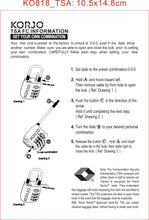 Load image into Gallery viewer, Korjo Travel TSA Compliant Security Luggage Flexicable Combi Lock - TSAFC