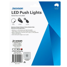 Load image into Gallery viewer, Jackson LED Push Lights 3 Pack - PTPLIT3L - Great for the Garage/Cupboards/Camping/Caravan