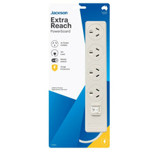 Load image into Gallery viewer, Jackson Powerboard 4 Outlet with Surge, Master Switch, 3 Mtr Lead - PT4113