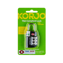 Load image into Gallery viewer, Korjo Travel TSA Compliant Security Luggage Combination Lock with Indicator - TSA72