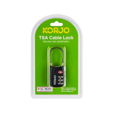 Load image into Gallery viewer, Korjo Travel TSA Compliant Security Luggage Flexicable Combi Lock - TSAFC