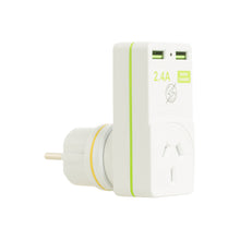 Load image into Gallery viewer, Korjo USB & Power 2 Port Travel Adaptor Plug for Australia & Europe - USB2X2EU
