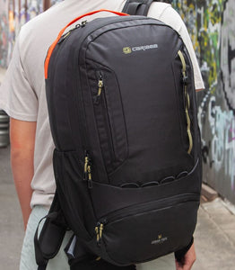 Caribee Urban Trek 38L Black Multi-use Adventure Back Pack - Hydration Ready - 6461