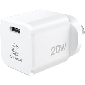 Comsol 20W USB-C Wall Charger & 1.2m USBC to Lightening Cable Combo Kit - ACK01F1