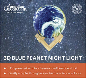 Australian Geographic 3D Lamp - Blue Planet Night Light  - ULTGW0465