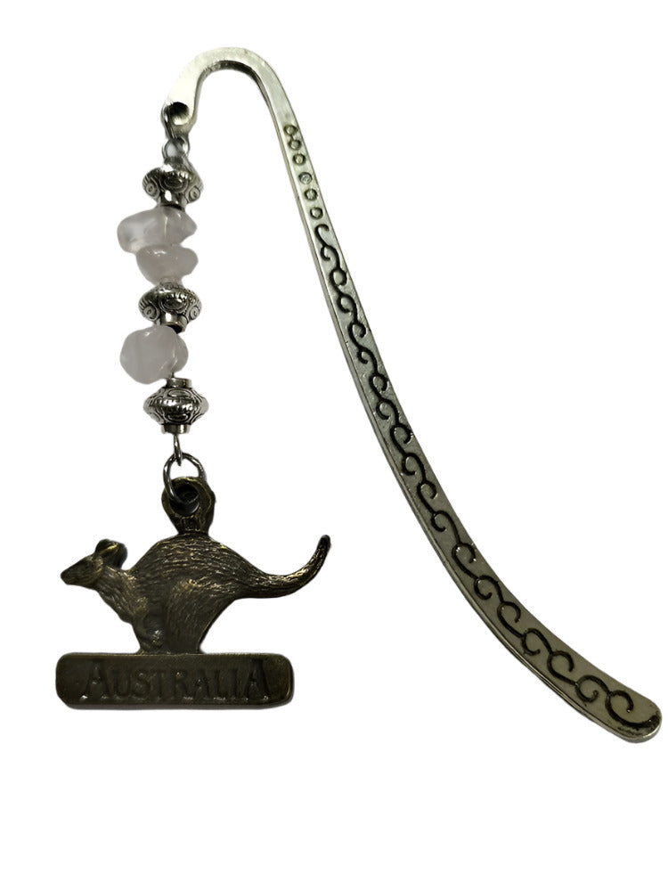 Bookmark Aussie Kangaroo Pendant with Crystal Beads