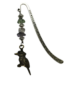 Bookmark Kookaburra Pendant with Crystal Beads