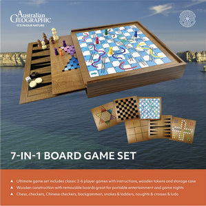 Australian Geographic 7 in 1 Board Game Set - ULTGW0470
