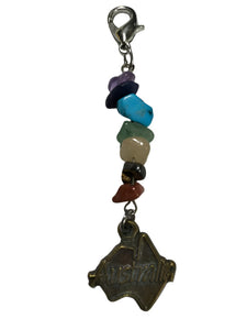 Bagtag Charm Aussie Map Pendant with Crystal Beads