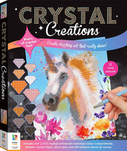 Load image into Gallery viewer, Crystal Creations kit with unicorn design and hand holding a pen
