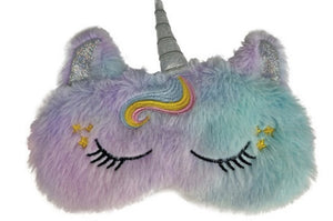 Sleeping Eye Mask Fluffy Rainbow Unicorn