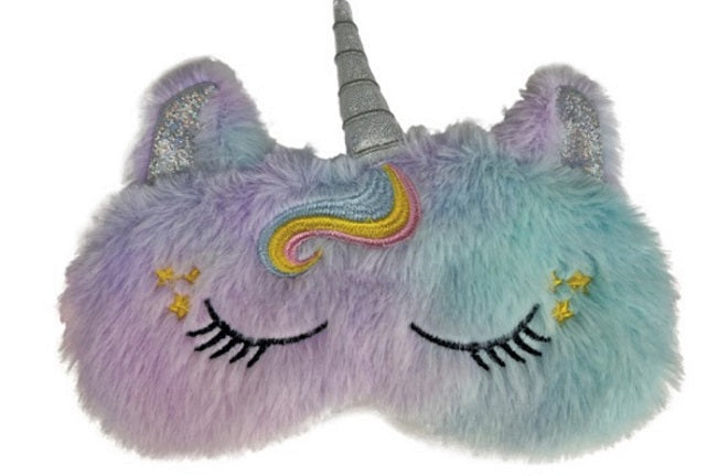 Sleeping Eye Mask Fluffy Rainbow Unicorn