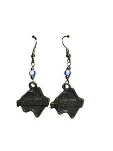 Earrings Aussie Map Pendant with Bead
