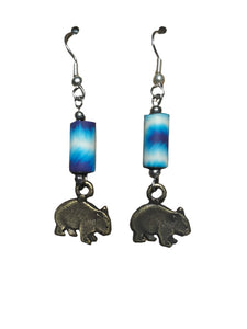 Earrings with Fimo Beads and Wombat Pendant