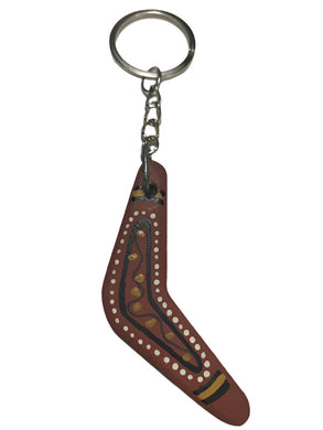Keyring with Wooden Boomerang Pendant