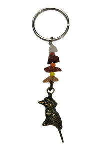 Keyring Kookaburra Pendant with Crystal Beads