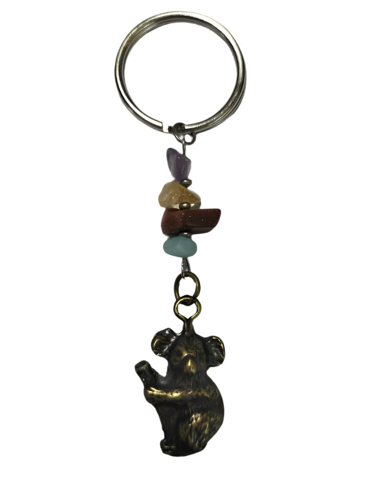 Keyring Koala Pendant with Crystal Beads