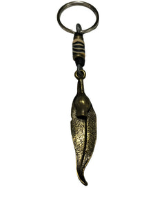 Keyring Eucalyptus Leaf & Fimo Bead