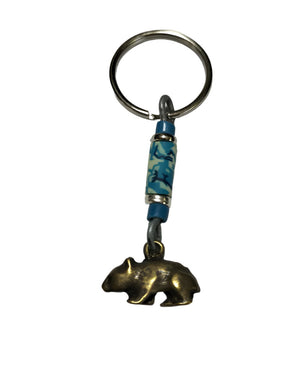 Keyring Wombat Pendant with Fimo Bead