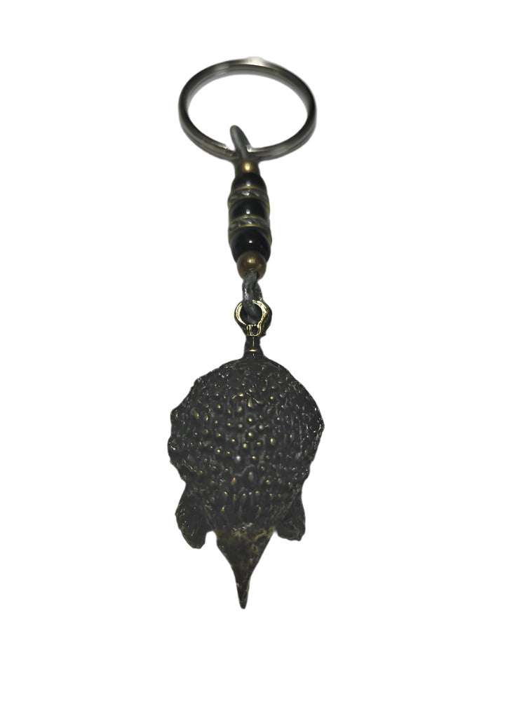 Keyring Echidna Pendant with Pony Ceramic Beads
