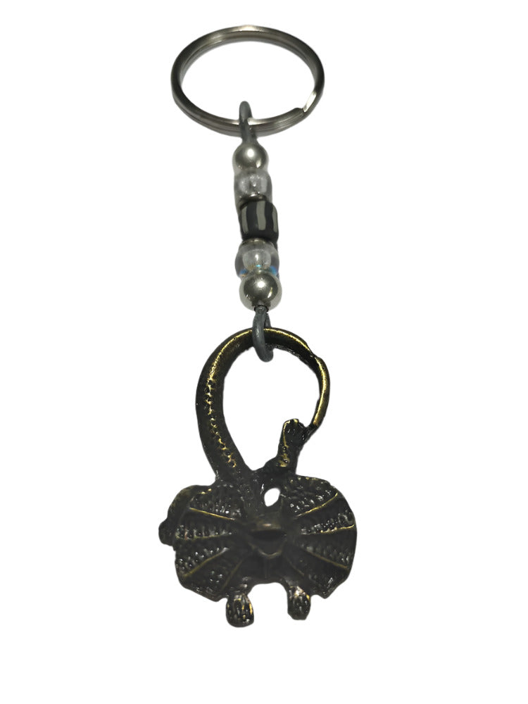 Keyring Frilled Neck Lizard Pendant with Pony Ceramic Beads