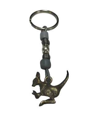 Keyring Kangaroo Joey & Pony Ceramic Beads